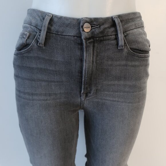 Womens Frame "Le Crop Mini Boot" Black Jeans 30 - Picture 3 of 7